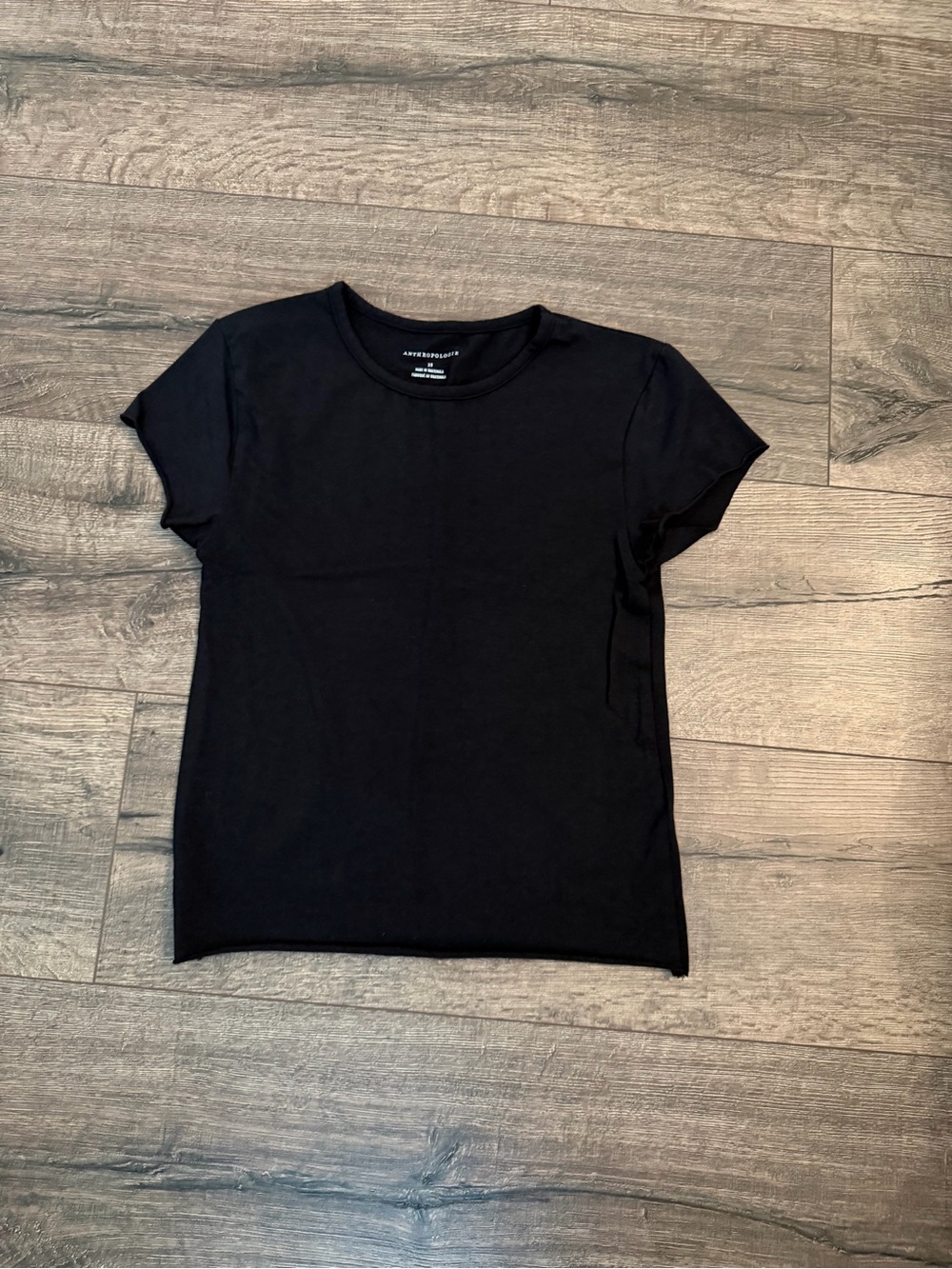Anthropologie Evan raw edge baby tee